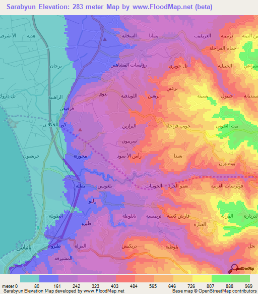 Sarabyun,Syria Elevation Map