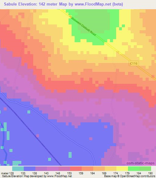 Sabule,Kenya Elevation Map