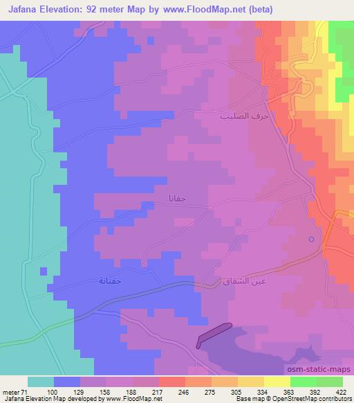 Jafana,Syria Elevation Map