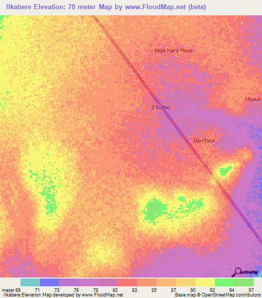 Ilkabere,Kenya Elevation Map