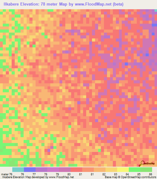 Ilkabere,Kenya Elevation Map