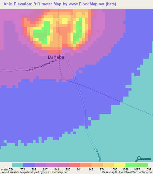 Anio,Kenya Elevation Map