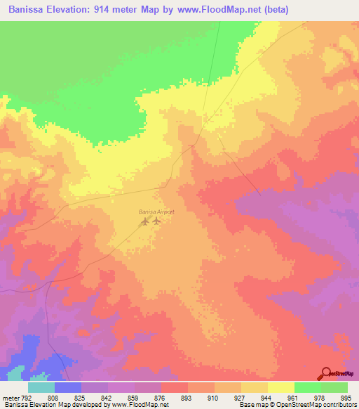 Banissa,Kenya Elevation Map