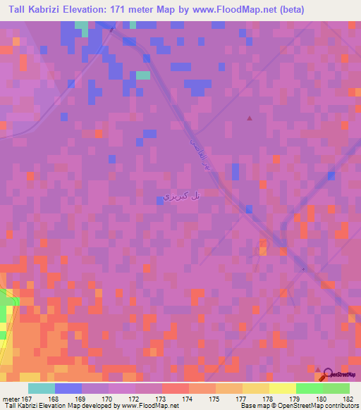 Tall Kabrizi,Syria Elevation Map