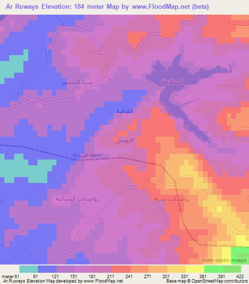Ar Ruways,Syria Elevation Map