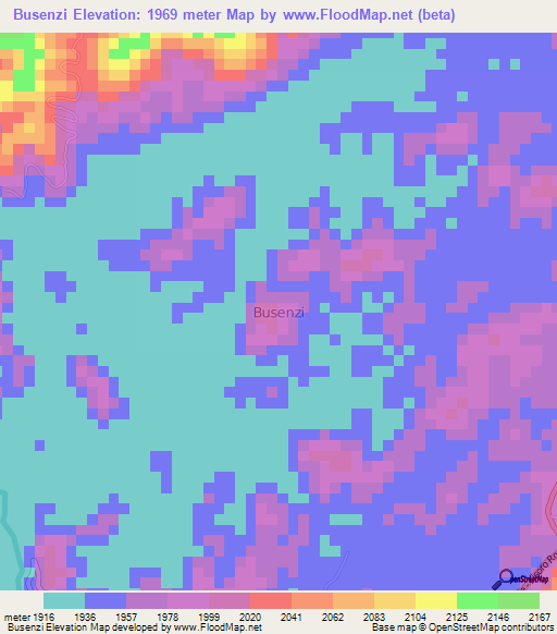 Busenzi,Uganda Elevation Map