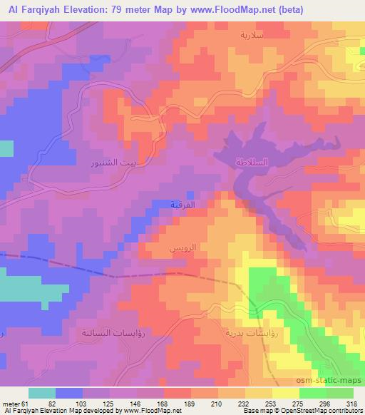 Al Farqiyah,Syria Elevation Map