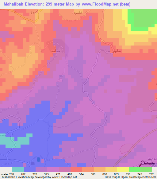 Mahalibah,Syria Elevation Map
