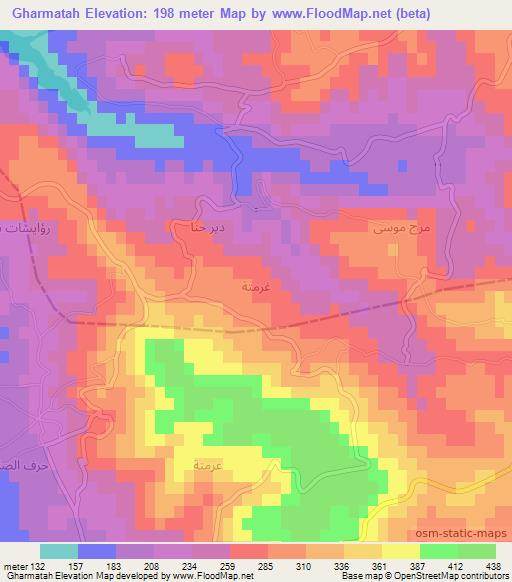 Gharmatah,Syria Elevation Map