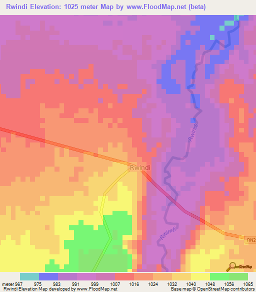 Rwindi,Congo (Kinshasa) Elevation Map