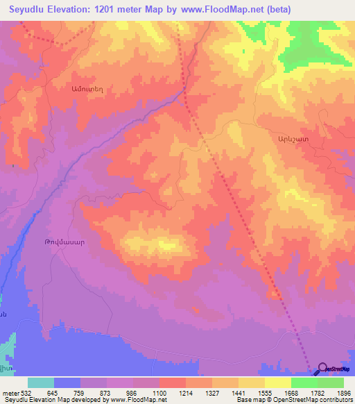 Seyudlu,Azerbaijan Elevation Map