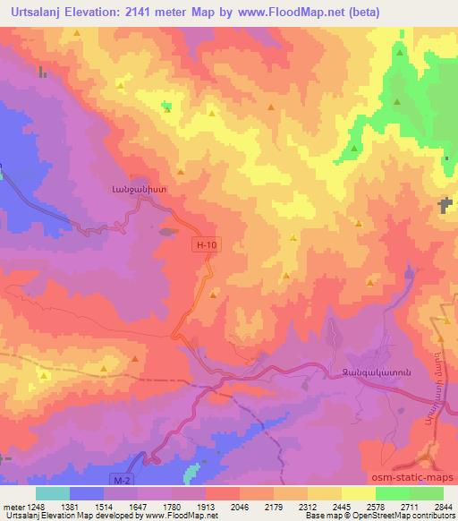 Urtsalanj,Armenia Elevation Map