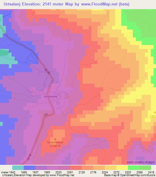 Urtsalanj,Armenia Elevation Map