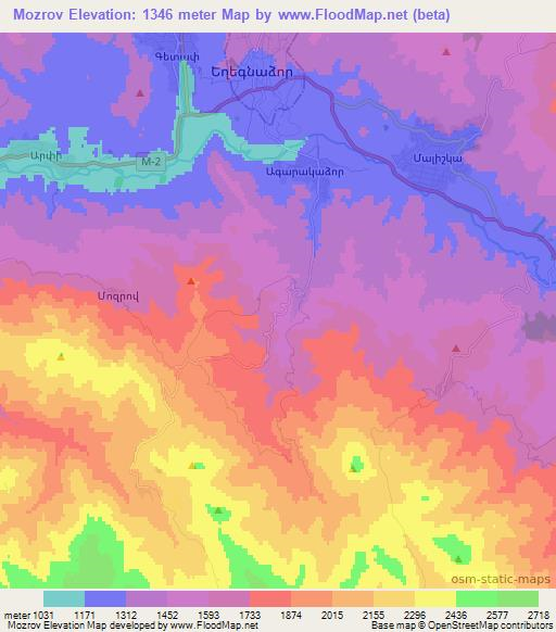 Mozrov,Armenia Elevation Map