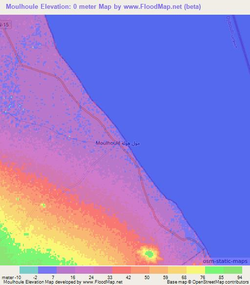Moulhoule,Djibouti Elevation Map