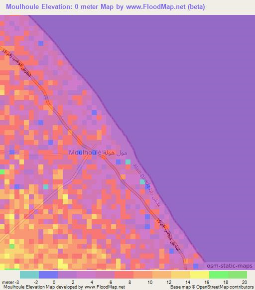 Moulhoule,Djibouti Elevation Map
