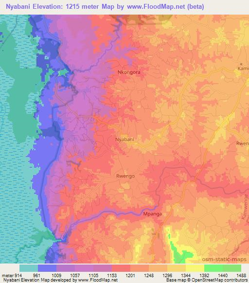 Nyabani,Uganda Elevation Map