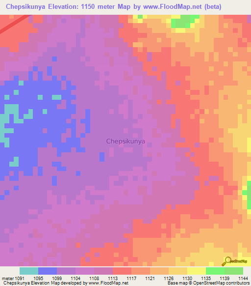 Chepsikunya,Uganda Elevation Map