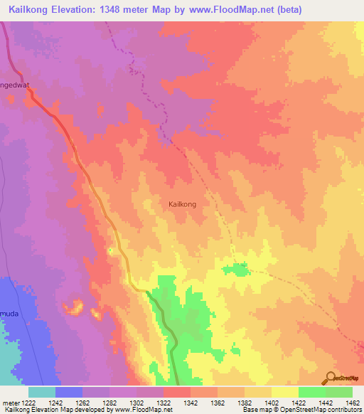 Kailkong,Uganda Elevation Map