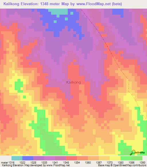 Kailkong,Uganda Elevation Map