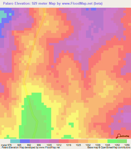 Palaro,Uganda Elevation Map