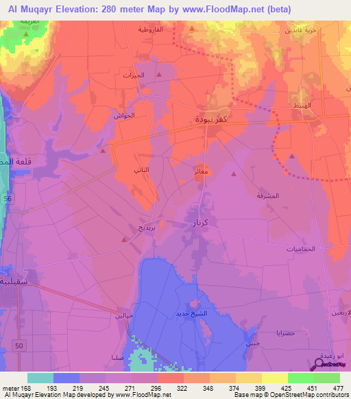 Al Muqayr,Syria Elevation Map