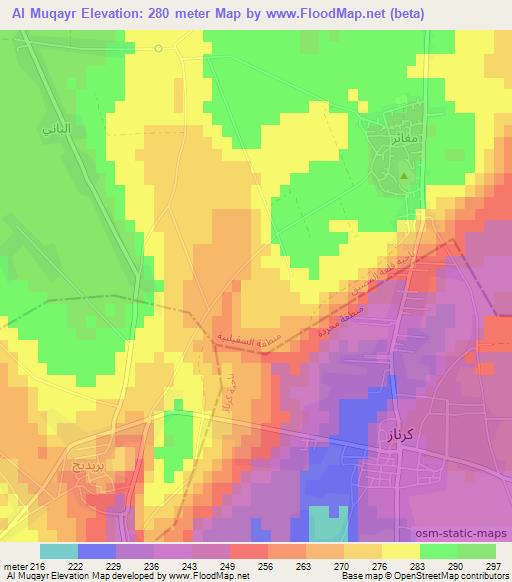 Al Muqayr,Syria Elevation Map