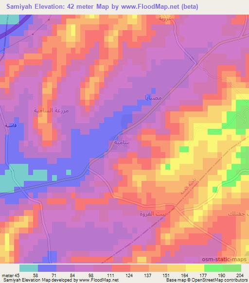 Samiyah,Syria Elevation Map