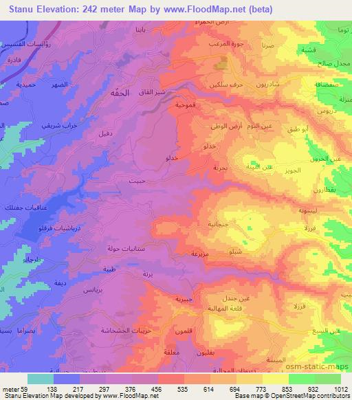 Stanu,Syria Elevation Map