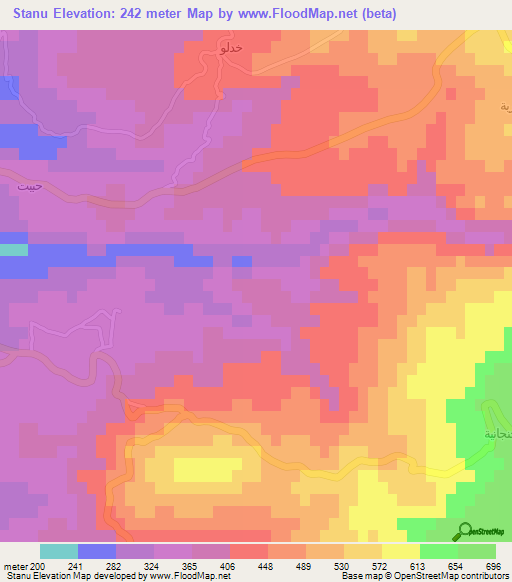 Stanu,Syria Elevation Map