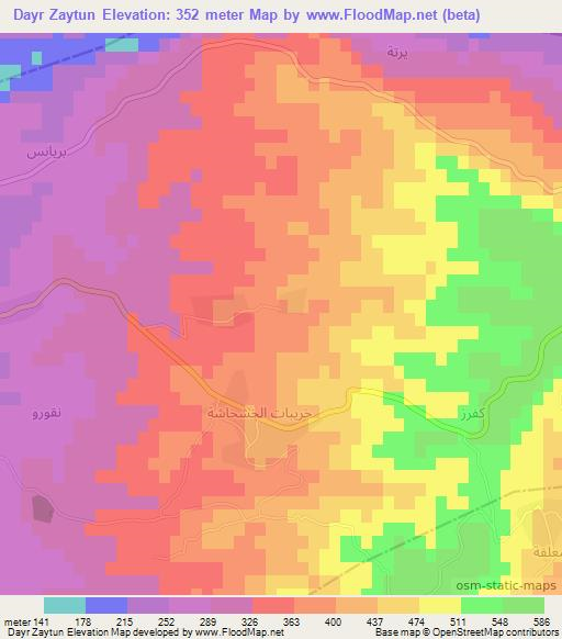 Dayr Zaytun,Syria Elevation Map