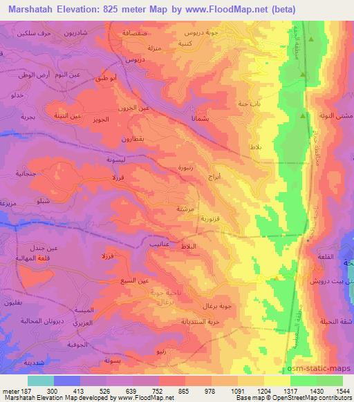 Marshatah,Syria Elevation Map