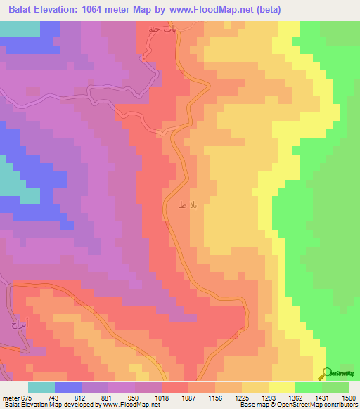 Balat,Syria Elevation Map