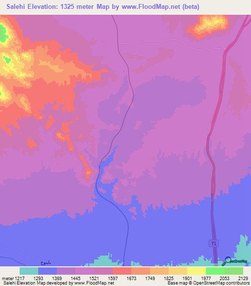 Salehi,Iran Elevation Map