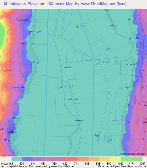 Al Judaydah,Syria Elevation Map