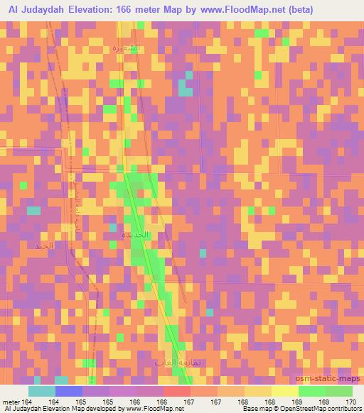 Al Judaydah,Syria Elevation Map