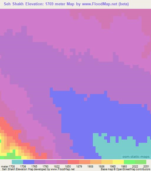 Seh Shakh,Iran Elevation Map