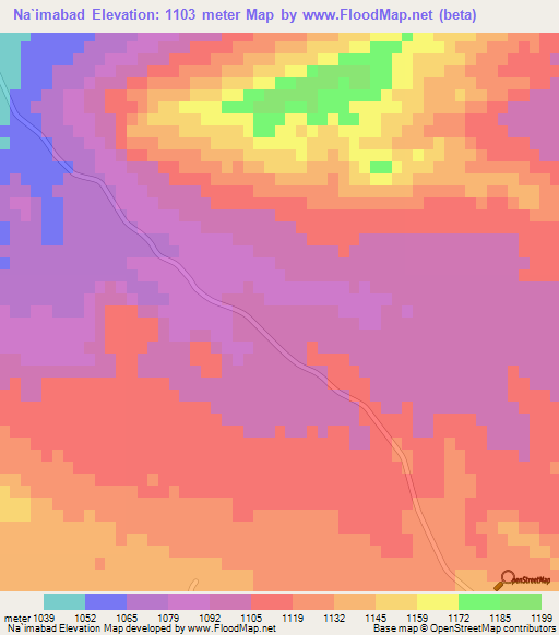 Na`imabad,Iran Elevation Map