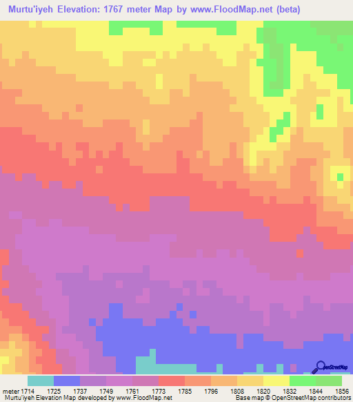Murtu'iyeh,Iran Elevation Map