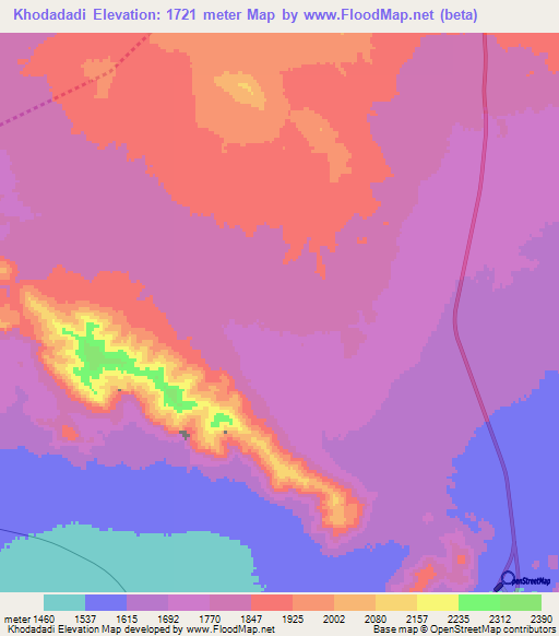 Khodadadi,Iran Elevation Map
