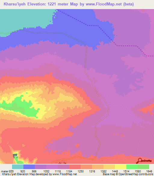 Kharsu'iyeh,Iran Elevation Map
