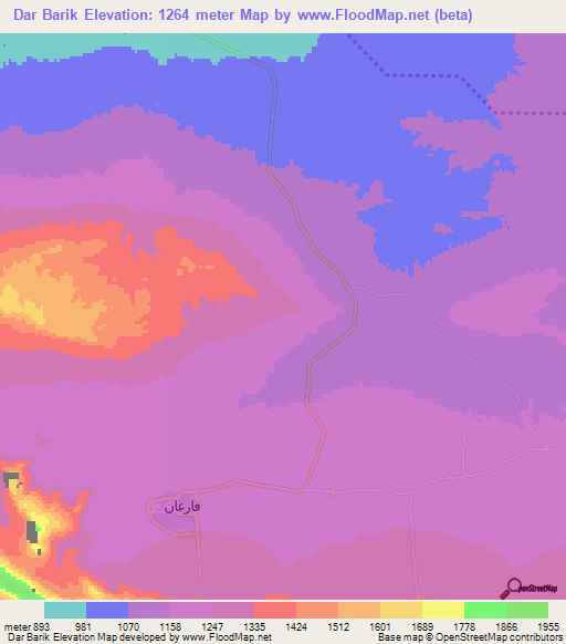 Dar Barik,Iran Elevation Map