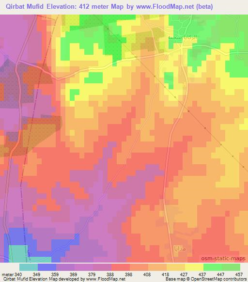 Qirbat Mufid,Syria Elevation Map