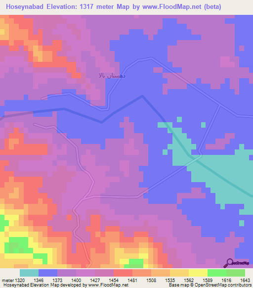 Hoseynabad,Iran Elevation Map