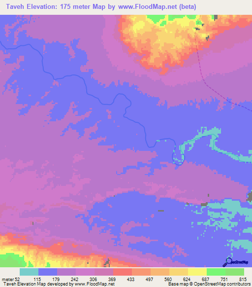 Taveh,Iran Elevation Map