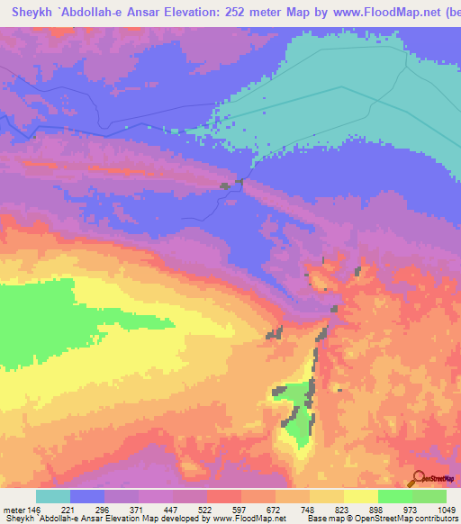Sheykh `Abdollah-e Ansar,Iran Elevation Map