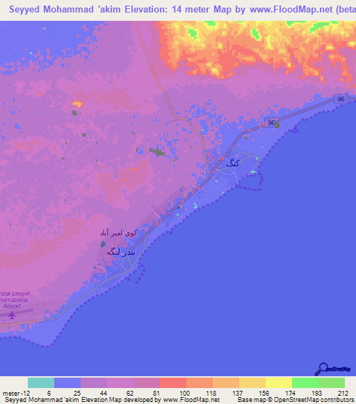 Seyyed Mohammad 'akim,Iran Elevation Map