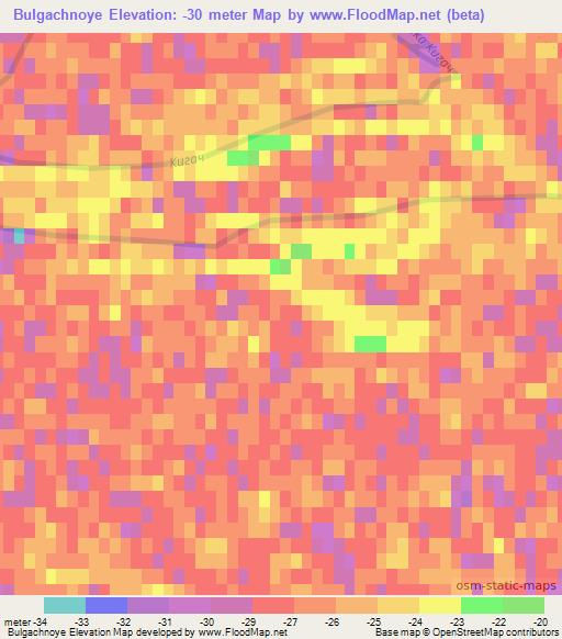 Bulgachnoye,Kazakhstan Elevation Map