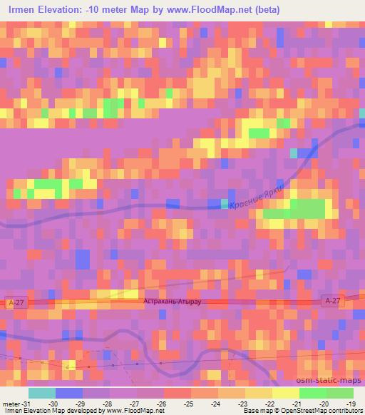 Irmen,Kazakhstan Elevation Map