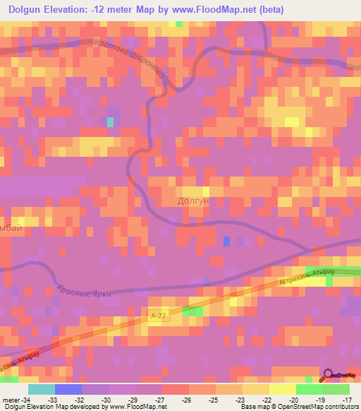 Dolgun,Kazakhstan Elevation Map